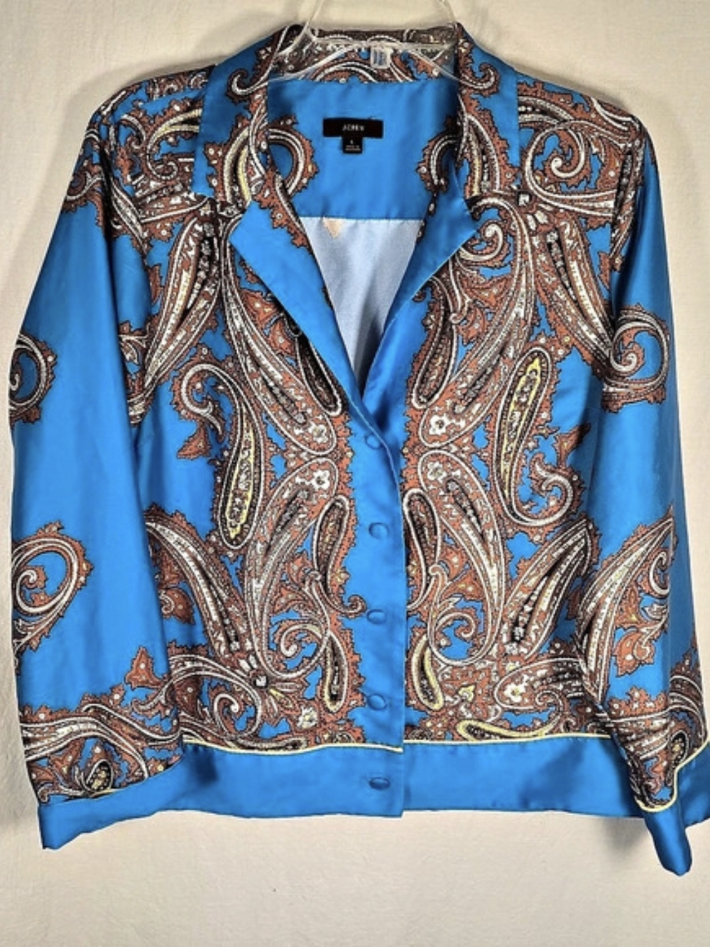 J.Crew Ratti Paisley Pajama Top Blue Size L